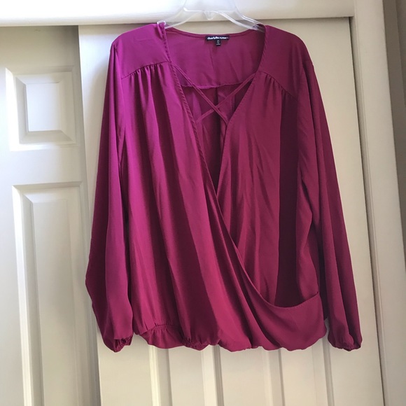 Charlotte Russe criss cross shirt. Worn once.Pink - Picture 1 of 3